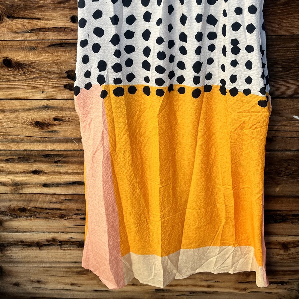UNBRANDED | Polka Dot Sleeveless Maxi Dress - Yellow and White XS - Picture 3 of 4